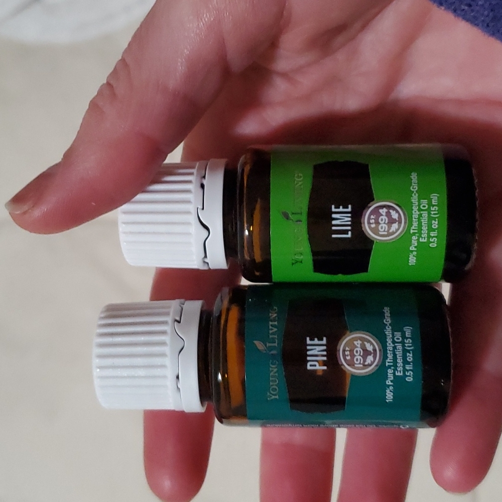 Young Living pine and lime essential oils